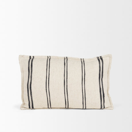 Liv 13x21 Cream w/ Black Stripes Decorative Pillow Cover by Mercana at Eve Furniture