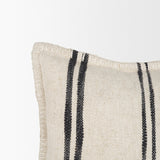 Liv 13x21 Cream w/ Black Stripes Decorative Pillow Cover by Mercana at Eve Furniture