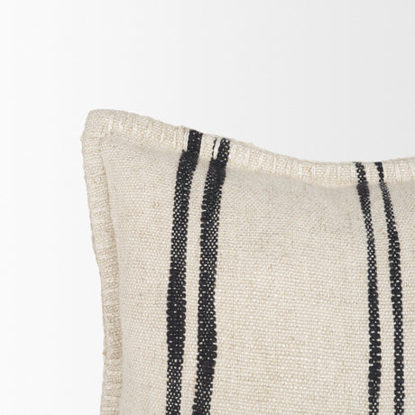 Liv 13x21 Cream w/ Black Stripes Decorative Pillow Cover by Mercana at Eve Furniture