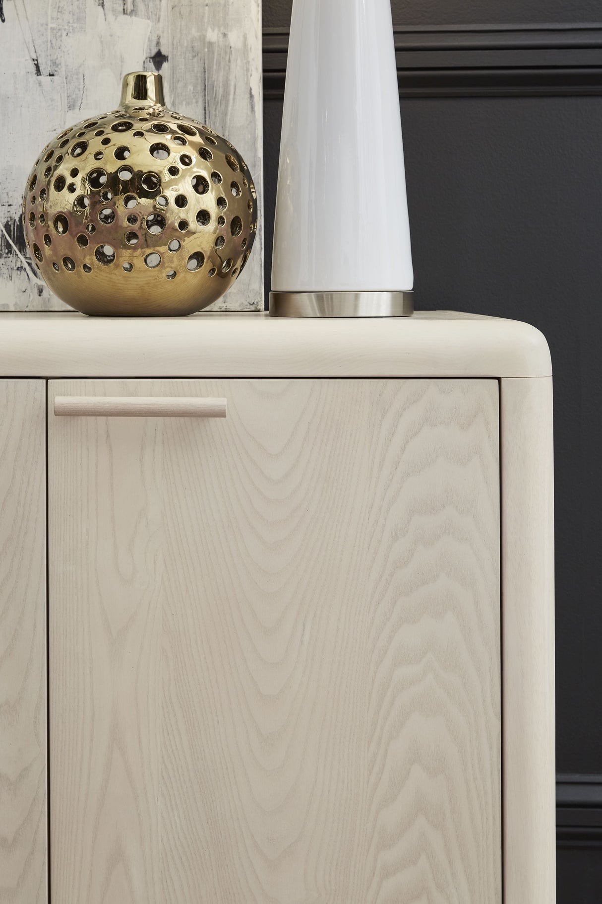 Liv Four Door Ash Wood Sideboard in White Sand by Modus Furniture at Eve Furniture