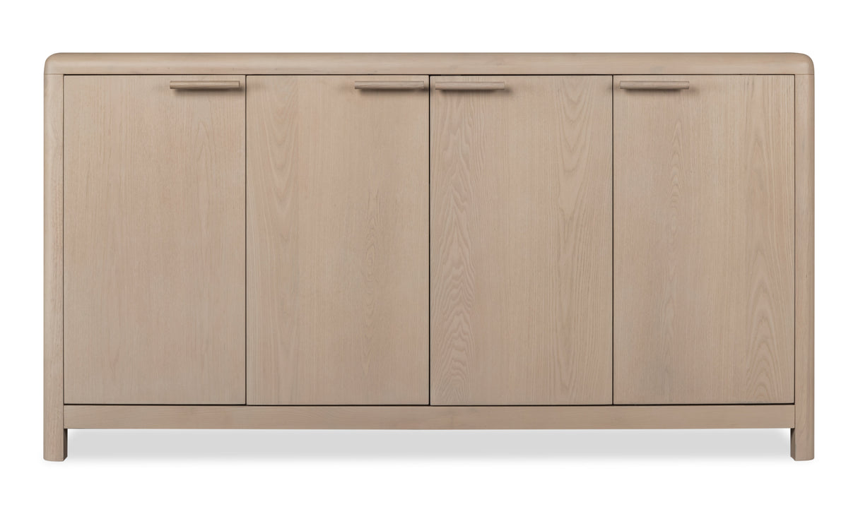 Liv Four Door Ash Wood Sideboard in White Sand by Modus Furniture at Eve Furniture