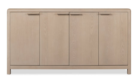 Liv Four Door Ash Wood Sideboard in White Sand by Modus Furniture at Eve Furniture