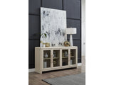 Liv Glass Door Ash Wood Sideboard in White Sand by Modus Furniture at Eve Furniture