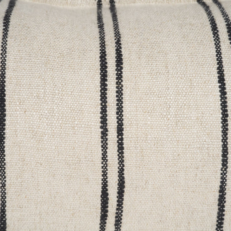 Liv 14x26 Lumbar Cream w/ Black Stripes Decorative Pillow Cover by Mercana at Eve Furniture