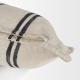 Liv 14x26 Lumbar Cream w/ Black Stripes Decorative Pillow Cover by Mercana at Eve Furniture