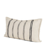 Liv 14x26 Lumbar Cream w/ Black Stripes Decorative Pillow Cover by Mercana at Eve Furniture
