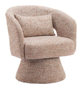 Liva Frosty Brown Swivel Chair by Zuomod at Eve Furniture