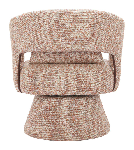 Liva Frosty Brown Swivel Chair by Zuomod at Eve Furniture
