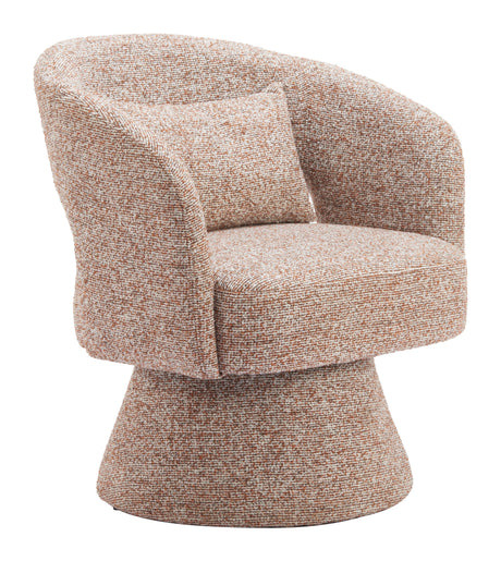 Liva Frosty Brown Swivel Chair by Zuomod at Eve Furniture
