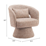 Liva Frosty Brown Swivel Chair by Zuomod at Eve Furniture