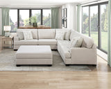 Livia Beige 3-Piece Sectional with Ottoman
