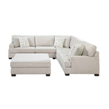 Livia Beige 3-Piece Sectional with Ottoman