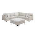 Livia Beige 3-Piece Sectional with Ottoman