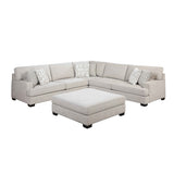 Livia Beige 3-Piece Sectional with Ottoman