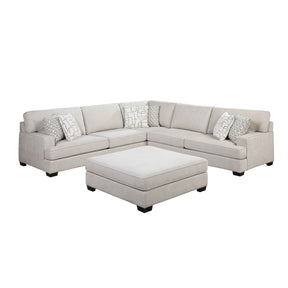 Livia Beige 3-Piece Sectional with Ottoman by Homelegance at Eve Furniture