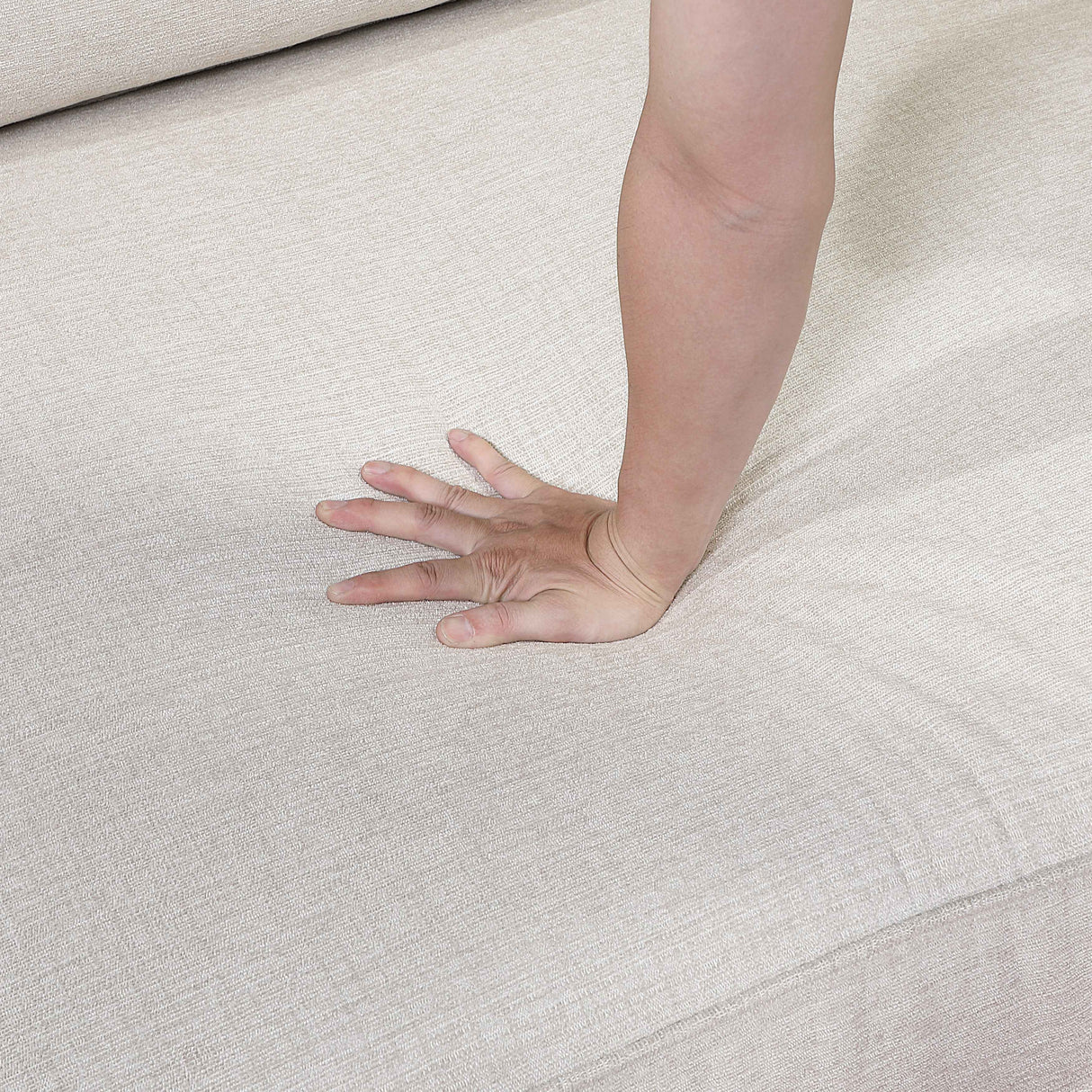 Livia Beige Ottoman by Homelegance at Eve Furniture