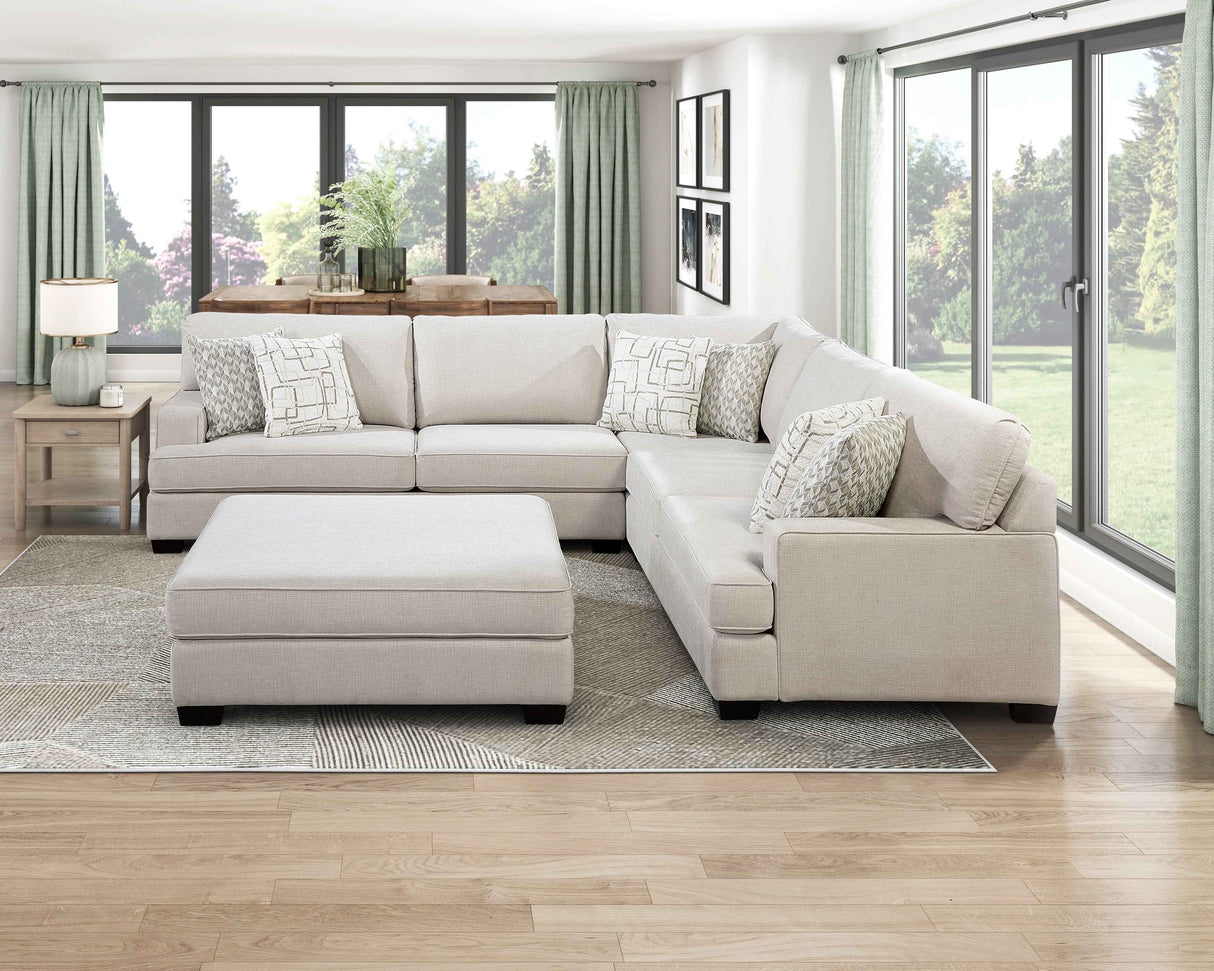Livia Beige Ottoman by Homelegance at Eve Furniture