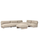 Livia Teak Taupe 3Pc Outdoor Sectional Sofa by Classic Home at Eve Furniture