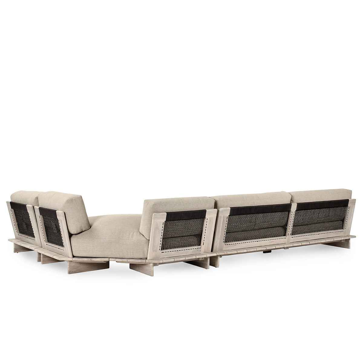 Livia Teak Taupe 3Pc Outdoor Sectional Sofa by Classic Home at Eve Furniture