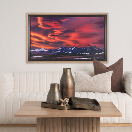 Livingston Peak by Gary Blatter a Hand Embelished Textured Framed Photo Art Print Matted under Glass by Mercana at Eve Furniture
