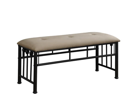 Livingston Brown/Dark Bronze Upholstered Bench