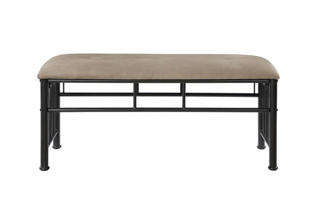 Livingston Brown/Dark Bronze Upholstered Bench by Coaster - Eve Furniture