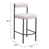Livorno Counter Stool Ivory by Zuomod at Eve Furniture