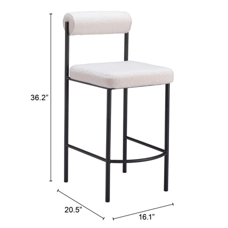 Livorno Counter Stool Ivory by Zuomod at Eve Furniture