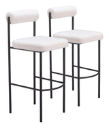 Livorno Ivory Barstool (Set of 2) by Zuomod at Eve Furniture