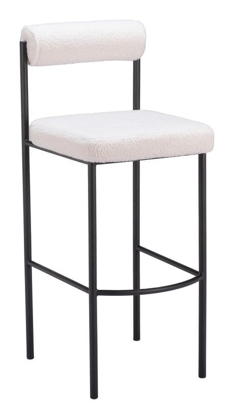 Livorno Ivory Barstool (Set of 2) by Zuomod at Eve Furniture
