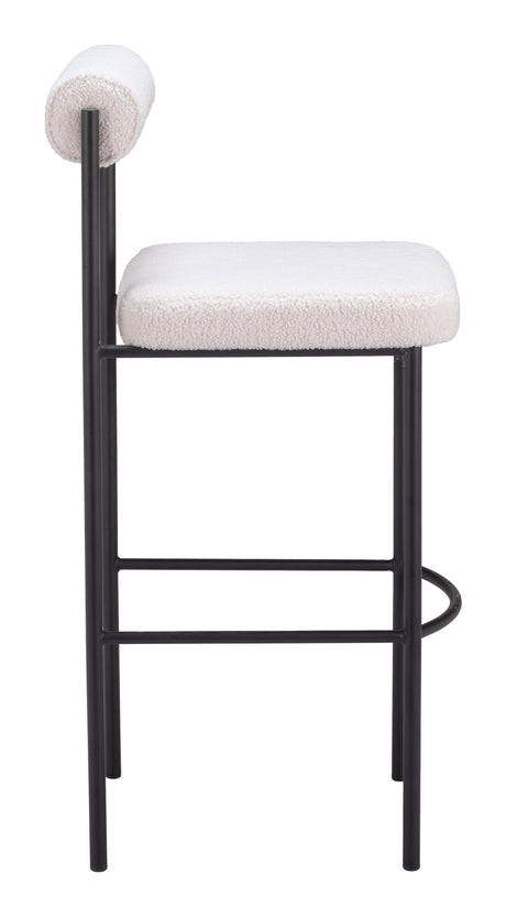 Livorno Ivory Barstool (Set of 2) by Zuomod at Eve Furniture