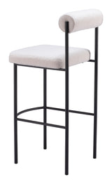 Livorno Ivory Barstool (Set of 2) by Zuomod at Eve Furniture