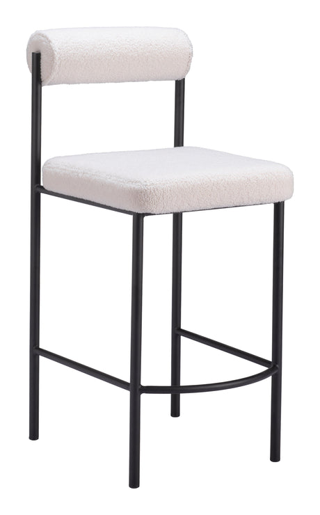 Livorno Ivory Counter Stool (Set of 2) by Zuomod at Eve Furniture