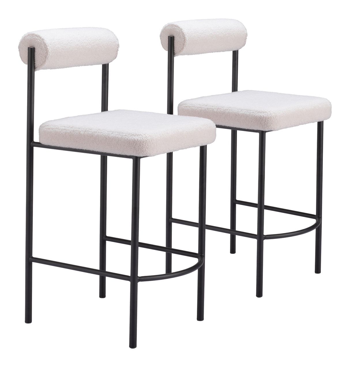 Livorno Ivory Counter Stool (Set of 2) by Zuomod at Eve Furniture