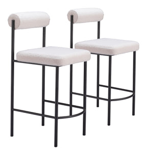 Livorno Ivory Counter Stool (Set of 2) by Zuomod at Eve Furniture