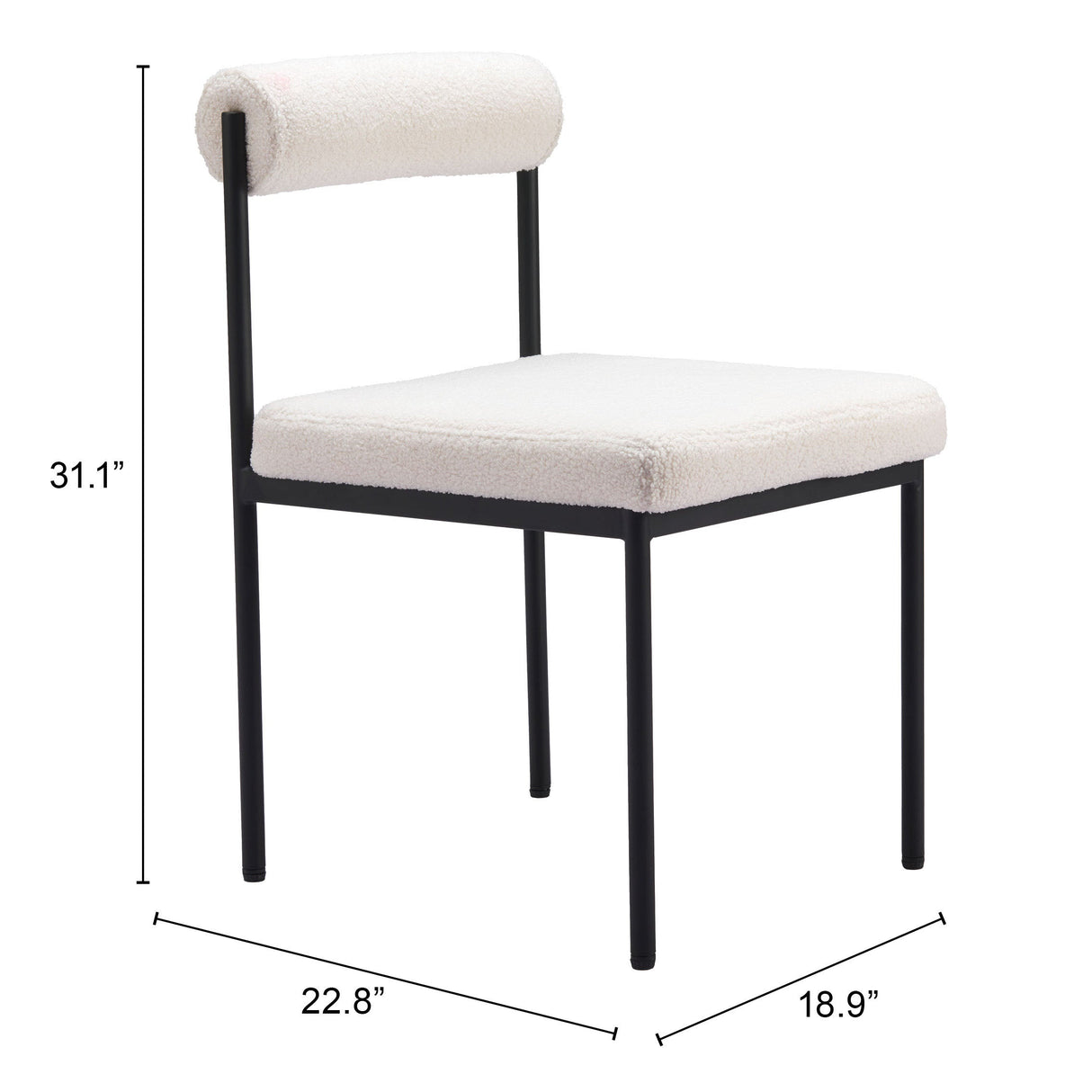 Livorno Ivory Dining Chair by Zuomod at Eve Furniture