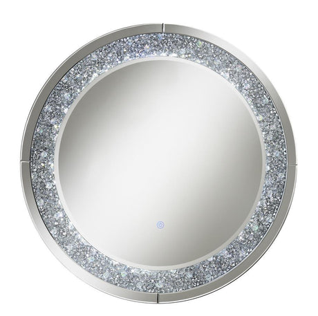 Lixue Silver Round Wall Mirror with LED Lighting by Coaster at Eve Furniture