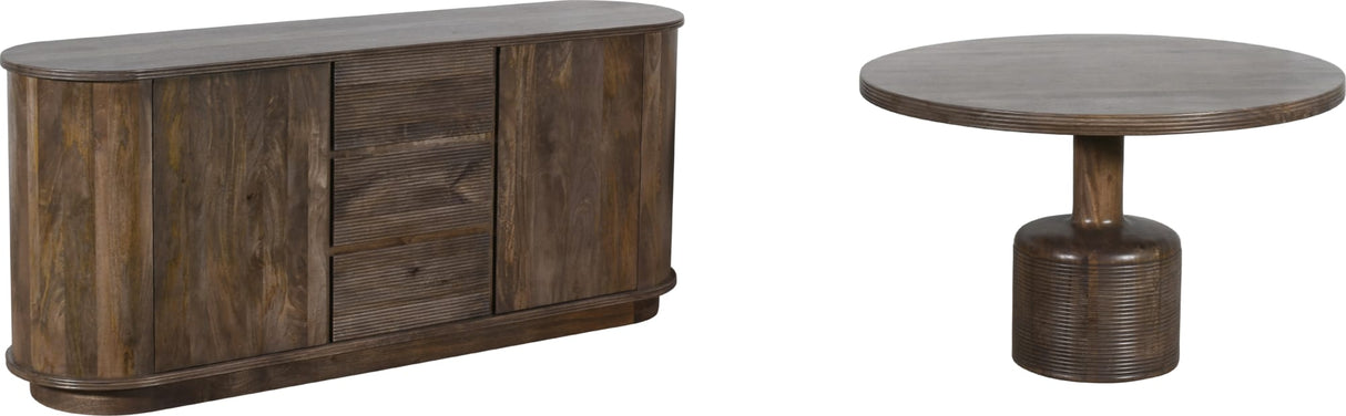 Liyana Natural Tan Solid Wood Round Dining Table by Modus Furniture at Eve Furniture