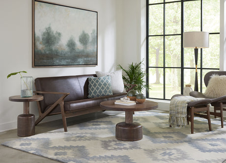 Liyana Solid Wood Round Coffee Table in Natural Tan by Modus Furniture at Eve Furniture