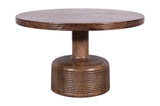 Liyana Solid Wood Round Coffee Table in Natural Tan