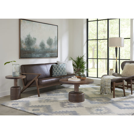 Liyana Solid Wood Round End Table in Natural Tan by Modus Furniture at Eve Furniture