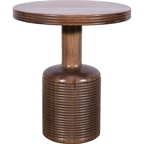 Liyana Solid Wood Round End Table in Natural Tan by Modus Furniture at Eve Furniture