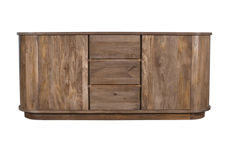 Liyana Solid Wood Three Drawer Two Door Sideboard in Natural Tan by Modus Furniture at Eve Furniture