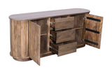 Liyana Solid Wood Three Drawer Two Door Sideboard in Natural Tan by Modus Furniture at Eve Furniture