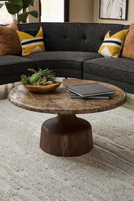 Lloyd Tamarind/Brown Marble Coffee Table by Modus Furniture at Eve Furniture