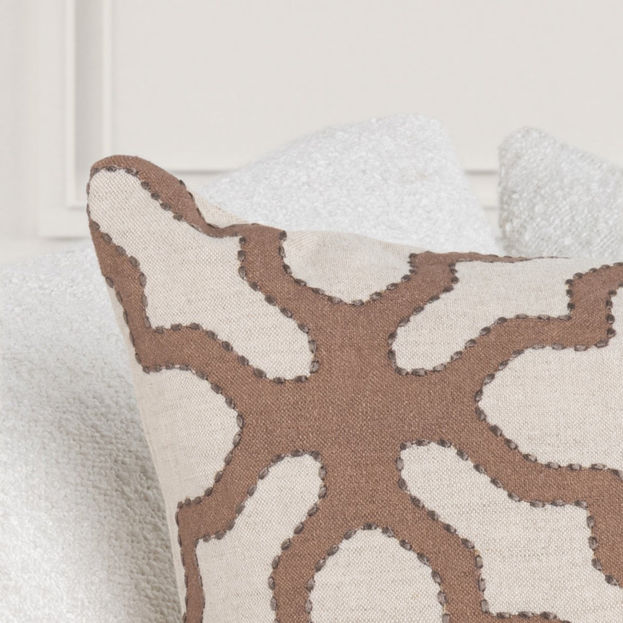 LN Mullan Frothed Brown 22x22 Throw Pillow (Set of 2) by Classic Home at Eve Furniture