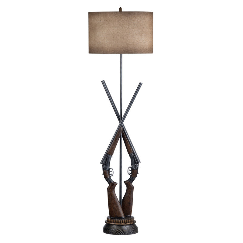 Load Ready Brown Double Barrel Floor Lamp by Crestview at Eve Furniture