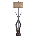 Load Ready Brown Double Barrel Floor Lamp by Crestview at Eve Furniture