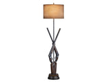 Load Ready Brown Double Barrel Floor Lamp by Crestview at Eve Furniture