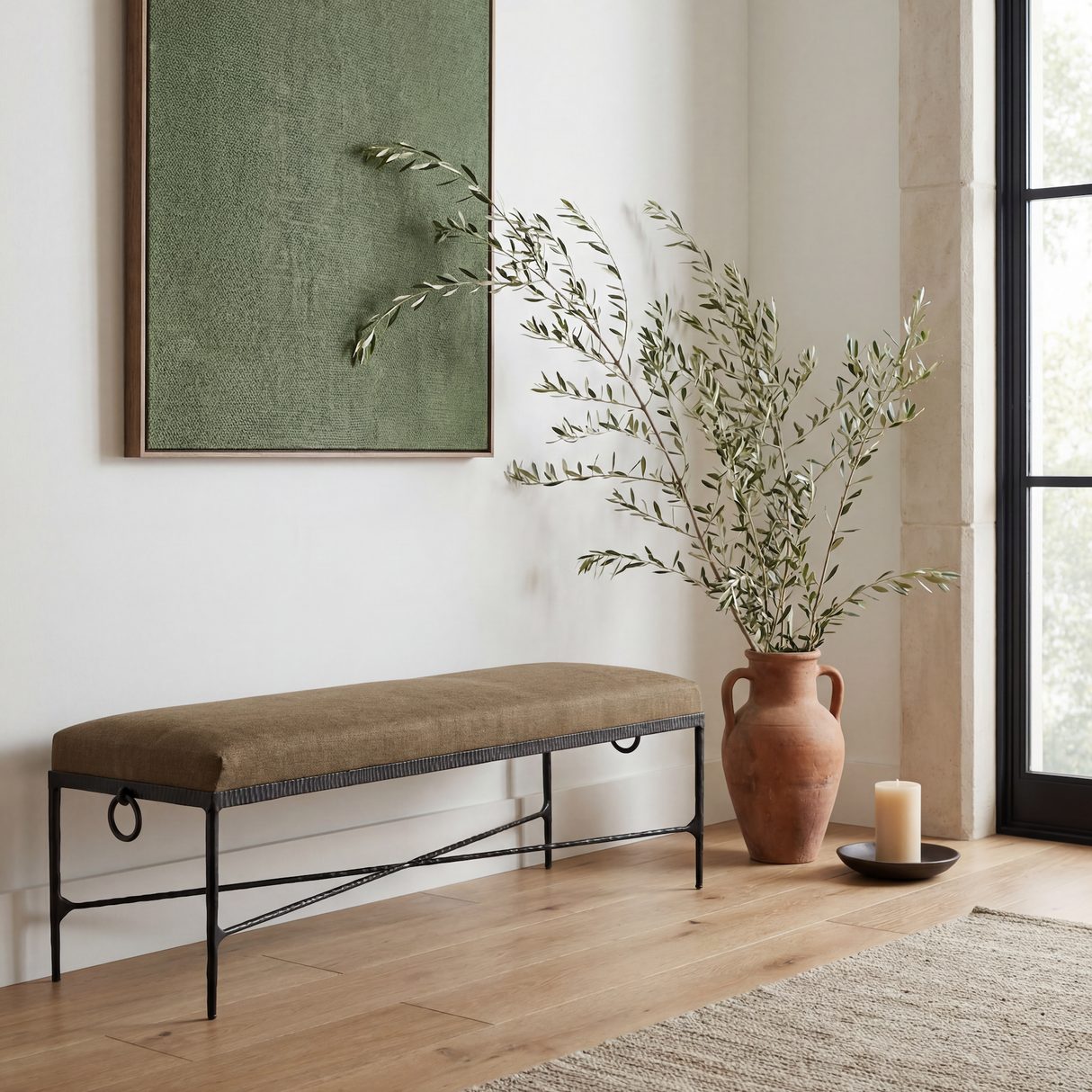 Loam Hammered Bench by Co.House Designs at Eve Furniture